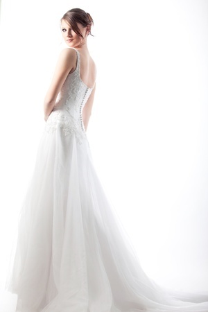 9709108 - beautiful  bride in a luxurious wedding dress